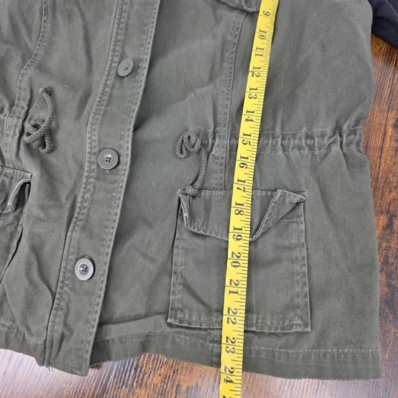 Torrid Military Shirt Jacket Olive Drab‎ Green Utility Black Sleeves Womens 00 - Picture 7 of 7
